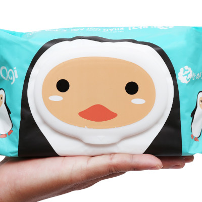 Combo 6 Gói Khăn Ướt AGI Không Hương Chim cánh cụt (100 tờ/6 gói)