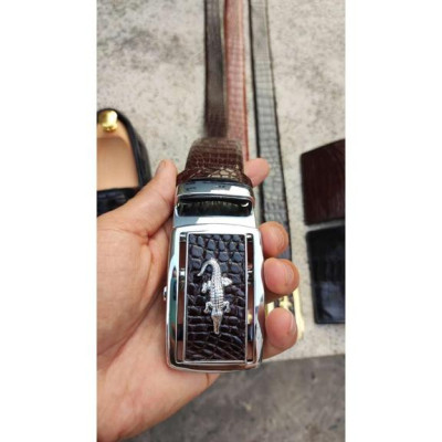 Nịt da cá sấu bản lớn phù hợp bụng bia. Da bụng vân đẹp nhẹ nhàng!