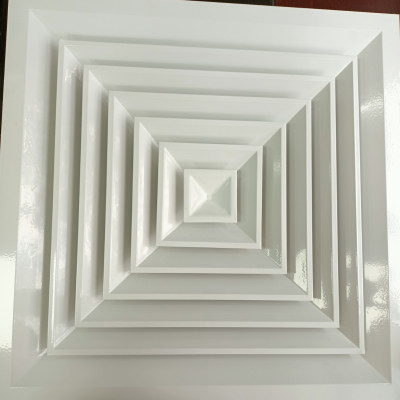 Cửa gió khuếch tán 600x600, miệng gió điều hòa âm trần nhôm sơn tĩnh điện