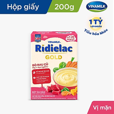 Bộ 2 Bột Ăn Dặm Vinamilk Ridielac Alpha Vị Bò Rau Củ (200g/ Hộp)