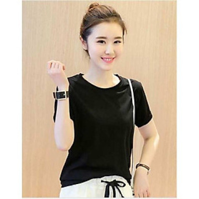 Áo Thun Nữ Đen Form rộng PC Hàn Quốc