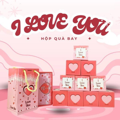 Hộp Quà Tự Bung I Love You 1 - The Kas - Màu Hồng