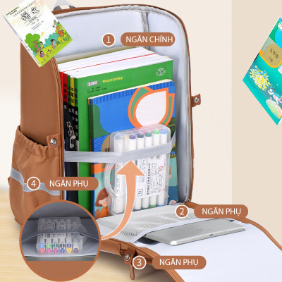 Ba lô học sinh cao cấp phong cách dễ thương - BEE GEE HS1237