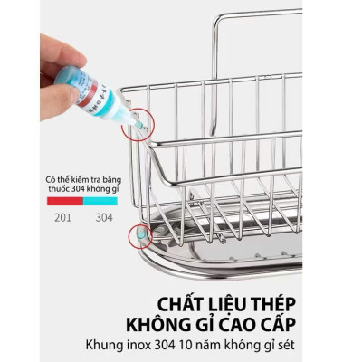 Kệ Để Đồ Rửa Chén Inox 304 Dán Tường - Giá Để Chén Đảm Bảo Sạch Sẽ, Gọn Gàng, Tiện Dụng - HÀNG CHÍNH HÃNG MINIIN