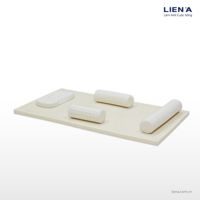 Combo Gối Nệm cao su em bé Liên Á Bambino- cao 2cm - Cao Su Thiên Nhiên 100%
