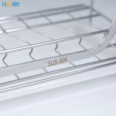 Kệ đựng chén dán tường nhà bếp inox 304 có khay nhựa Hobby Home Decor KCH