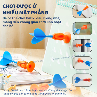Bộ ném tiêu cao su kèm sticker hồng tâm Mideer  Suction Dart