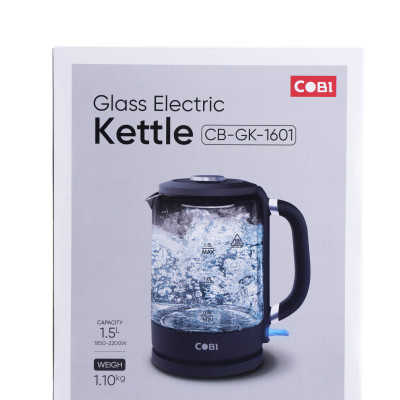 Ấm đun siêu tốc thủy tinh COBI 1.5L - Kết hợp Bình pha trà, tiện lợi đa năng - Hàng nhập khẩu chính hãng