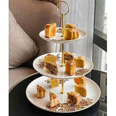 Kệ bánh trà sứ xương châu Âu Imperial hoa cúc Hàng chính hãng