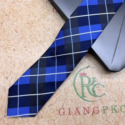 Cà vạt nam mẫu thắt sẵn dây kéo bản nhỏ 6cm mẫu xanh caro ô vuông