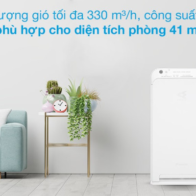 Máy Lọc Không Khí Daikin MC55UVM6 Công nghệ Streamer 3C Tích Hợp Ion Plasma Lõi Lọc Tuổi Thọ Lên Đến 10 Năm Diệt Khuẩn Và Lọc Sạch 99,97% Bụi Bẩn, Diện Tích Sử Dụng 40 m2, Công Suất 37W - Hàng Chính Hãng