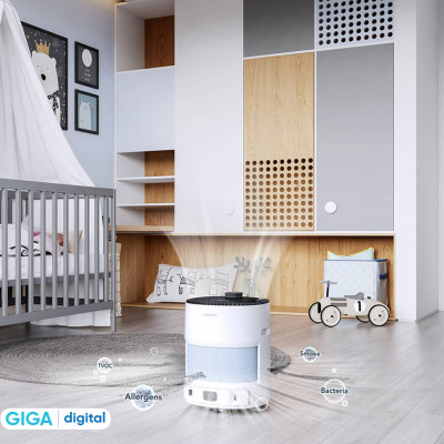 Robot Lọc Không Khí Ecovacs Airbot Andy Pro Kết Nối App Diệt Khuẩn UV - Hàng Chính Hãng