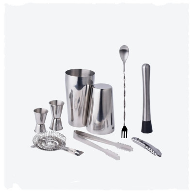 bộ 9 dụng cụ pha chế cocktail bằng thép không gỉ`cao cấp