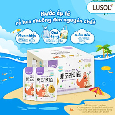 Combo 10 gói nước ép lê và rễ hoa chuông đen nguyên chất Lusol cho bé từ 6 tháng tuổi - ALADDINVINA