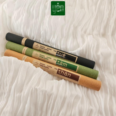Nhang Trầm Hương Không Tăm Yên Loại Thân, Tâm, Tuệ Sạch Tự Nhiên Ít Khói An Toàn Dùng Thiền Thư Giãn
