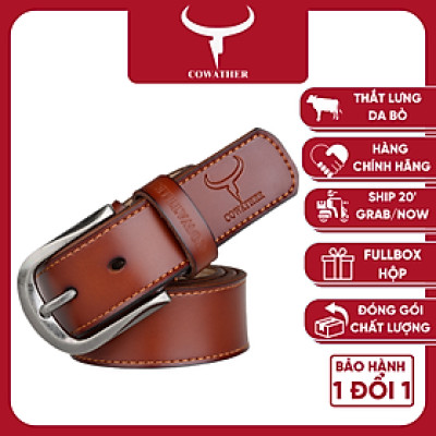 Thắt Lưng Da Bò Chính hãng COWATHER XF011 Nâu Vàng