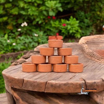 Đế Nến Gốm Đất Nung Mini 3x2cm