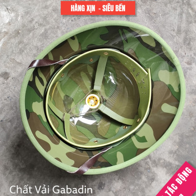 MŨ CỐI ARMY K82 XỊN MŨ CỐI VẢI BỌC GABADIN QUAI DA THẬT LÒNG CỐT PHÍP GIÀN GI XANH ( XEM KĨ MÔ TẢ )