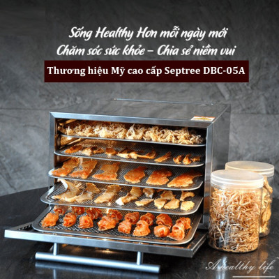 Máy sấy thực phẩm 5 tầng có bảng điều khiển hẹn giờ sấy khô tự ngắt thương hiệu Mỹ cao cấp Septree DBC-05A - Hàng Chính Hãng