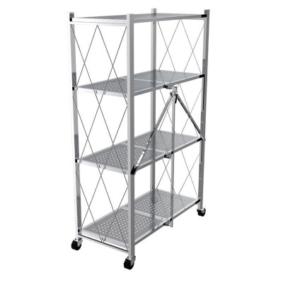 [Chính hãng Qui Phúc] Kệ xếp inox đa năng cao cấp OHAWA 4 tầng, có bánh xe di chuyển tiện lợi