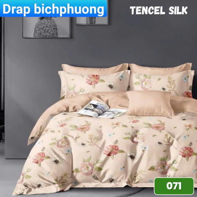 Bộ drap gối Tencel vải Hàn Quốc , đỉnh cao mát , mềm mại { drap và 3 áo gối}