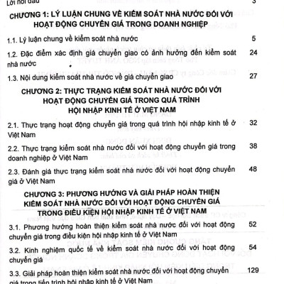 Tăng cường đối với kiểm soát nhà nước đối với hoạt động chuyển giá trong doanh nghiệp trong điều kiện hội nhập kinh tế ở Việt Nam