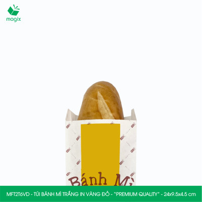  MFT2T6VD - 24x9.5x4.5 cm - 100 túi giấy đựng bánh mì, túi đựng thức ăn mang đi, túi take away