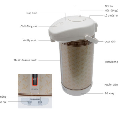 Bình Thủy Điện Sharp KP-30STV - Hàng chính hãng