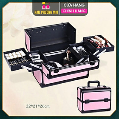 Cốp Đựng Đồ Nail 2 Tầng Nhôm 26x32x21cm, Gọn Nhẹ, Chống Thấm Nước, Chuyên Dụng Làm Nail, Tiện Lợi Di Chuyển, Bền Chắc Bag Nhung Nam Nữ