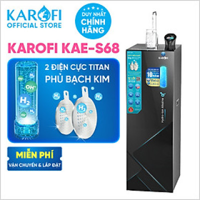 Máy lọc nước Hydro-ion kiềm 12 lõi Karofi S68, Điện phân trực tiếp, Giao trước lắp sau miễn phí, Bảo hành 36 tháng - Hàng chính hãng