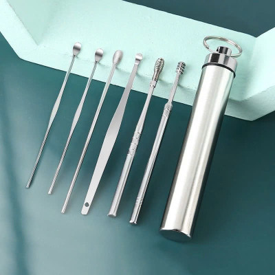 Bộ lấy ráy tai đa năng 6 món Cao cấp bằng thép không rỉ