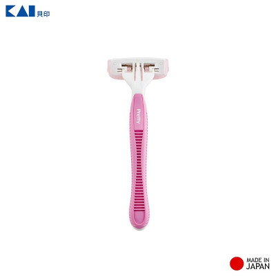 Set 03 chiếc dao cạo Kai Pretty Body, thiết kế 3 lưỡi kép tạo ra những đường cắt nhanh và hiệu quả hơn - nội địa Nhật Bản 