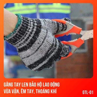 Găng tay len bảo hộ, vừa vặn, êm tay, thoáng khí