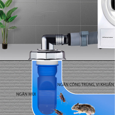 Bộ thoát nước máy giặt, thoát nước thải kiêm chống mùi hôi, ngăn côn trùng trào ngược – Bộ chia 2, MIHOCO 21