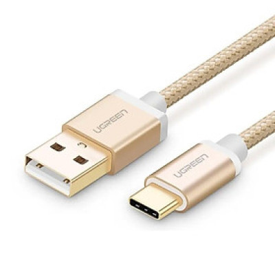 Ugreen UG20858US174TK 0.25M màu Vàng Dây USB 2.0 sang Type-C đầu nhôm dây bọc vinyl - HÀNG CHÍNH HÃNG