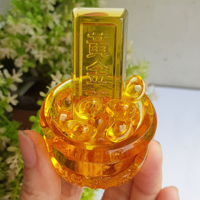 Bát Tụ Bảo 5cm kèm 01 thanh vàng 6.5cm và 10 thỏi vàng 1.5cm Chiêu Tài Nạp Bảo