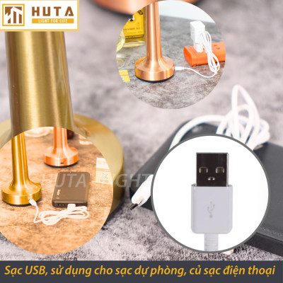 Đèn Bàn Led Quầy Bar HUTA RESDIA2 Cảm Ứng Pin Sạc, Điều Chỉnh Ánh Sáng Trang Trí Nhà Hàng Quán Cà Phê Bàn Ăn Lounge Quán Bar