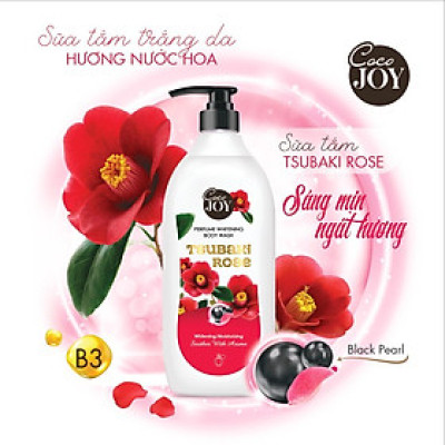 Sữa Tắm Nước Hoa Sáng Da Coco Joy Tsubaki Rose 900g