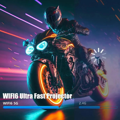 Máy chiếu android có điều khiển cử chỉ và giọng nói tiếng việt, Bluetooth, loa, kết nối màng hình điện thoại, Wifi kép 2 băng tần, cài sẵn ứng dụng tivi truyền hình cáp bóng đá và phim HD miễn phí vĩnh viễn - Hàng Nhập Khẩu