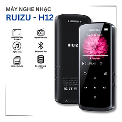 Ruizu D50: Máy nghe nhạc nhỏ gọn, đa năng Thiết kế bền bỉ: Vỏ kim loại chắc chắn, màn hình LCD tiện dụng Nghe nhạc MP3, FLAC với Bluetooth, radio FM, ghi âm  Bộ nhớ 16GB, thẻ nhớ mở rộng Thời gian nghe lâu: Pin 12 giờ, sạc nhanh 3 giờ - Hàng nhập khẩu