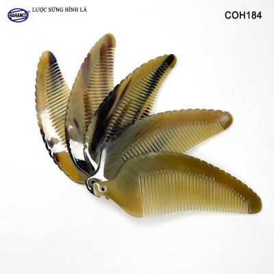 Lược Sừng Hình Lá Bằng Sừng Uốn Lượn Tinh Xảo Xuất Nhật - COH184