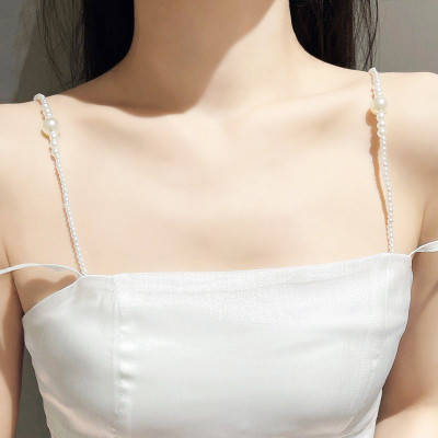 Dây áo ngực ngọc trai dây áo lót phối áo trễ vai ấn tượng xinh đẹp