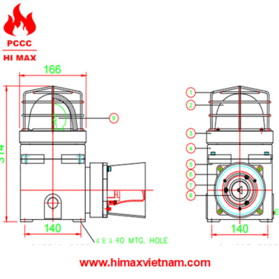 Còi đèn kết hợp chống nổ hi max FXAL