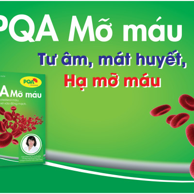 PQA Mỡ Máu là dược phẩm thảo dược có tác dụng tư âm, mát huyết, hỗ trợ ngăn ngừa mỡ máu, hạn chế  Cholesterol toàn phần, hỗ trợ ngăn ngừa xơ vữa mạch máu.