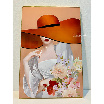 (ẢNH THẬT) Tranh treo tường tranh trang trí decor cô gái hiện đại 28 có khung kèm đinh treo