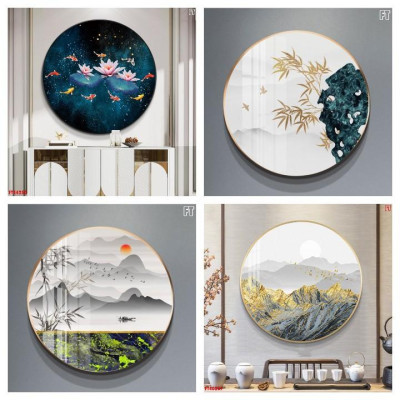 Tranh tròn tranh pha lê,tráng gương phủ bóng decor phòng