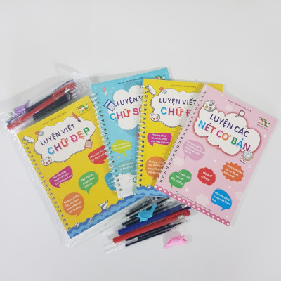 Sách Song Ngữ Anh Việt 1+ Kèm Bộ 3 Vở Luyện Viết Tự Xóa Thần Kỳ