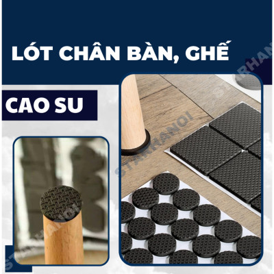 Lót chân ghế, miếng dán chống trầy, chống rung lắc bàn ghế Miếng lót kê chân giường, tủ Hình Vuông