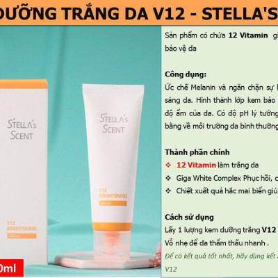 Kem Dưỡng Trắng Da V12 Stella