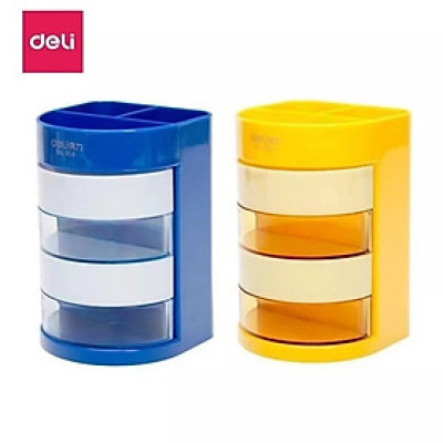 Set 2 khay cắm bút Deli 904 / 906 / Khay cắm viết có ngăn mở nắp tiện dụng Deli E904 / E906